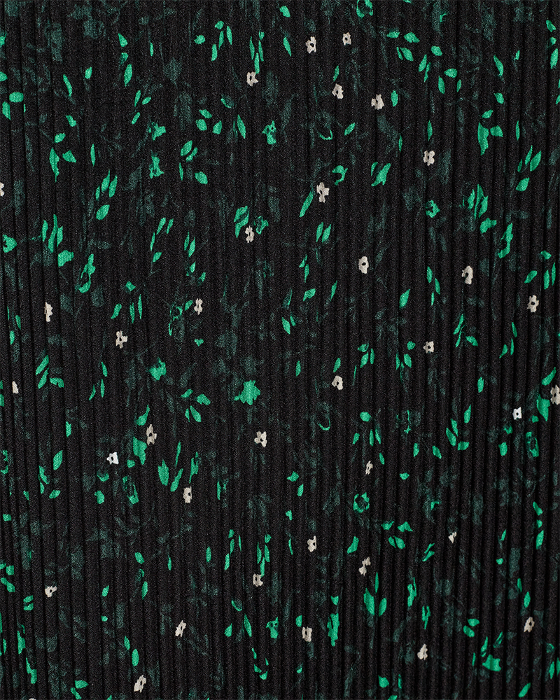 FQTERESA - DRESS WITH FLORAL PRINT - BLACK AND GREEN