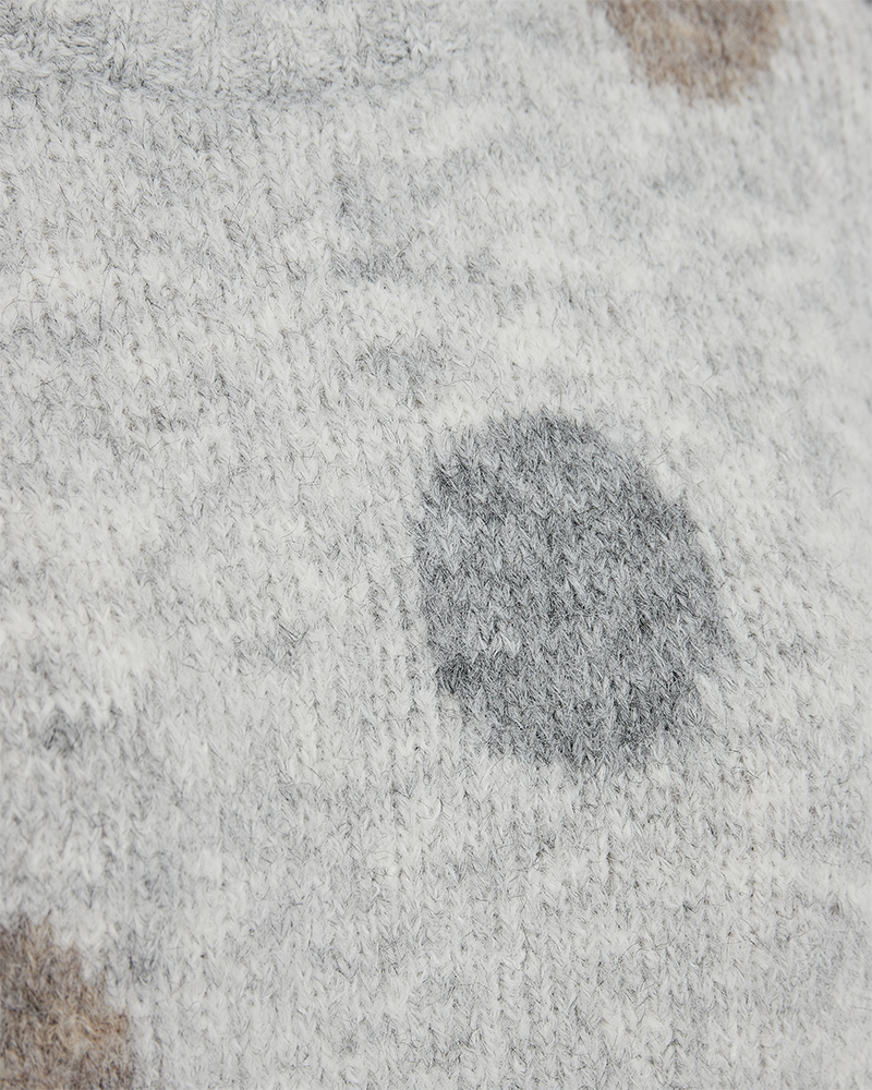 FQLOUISA - PULLOVER WITH DOTTED PATTERN - GREY AND BROWN
