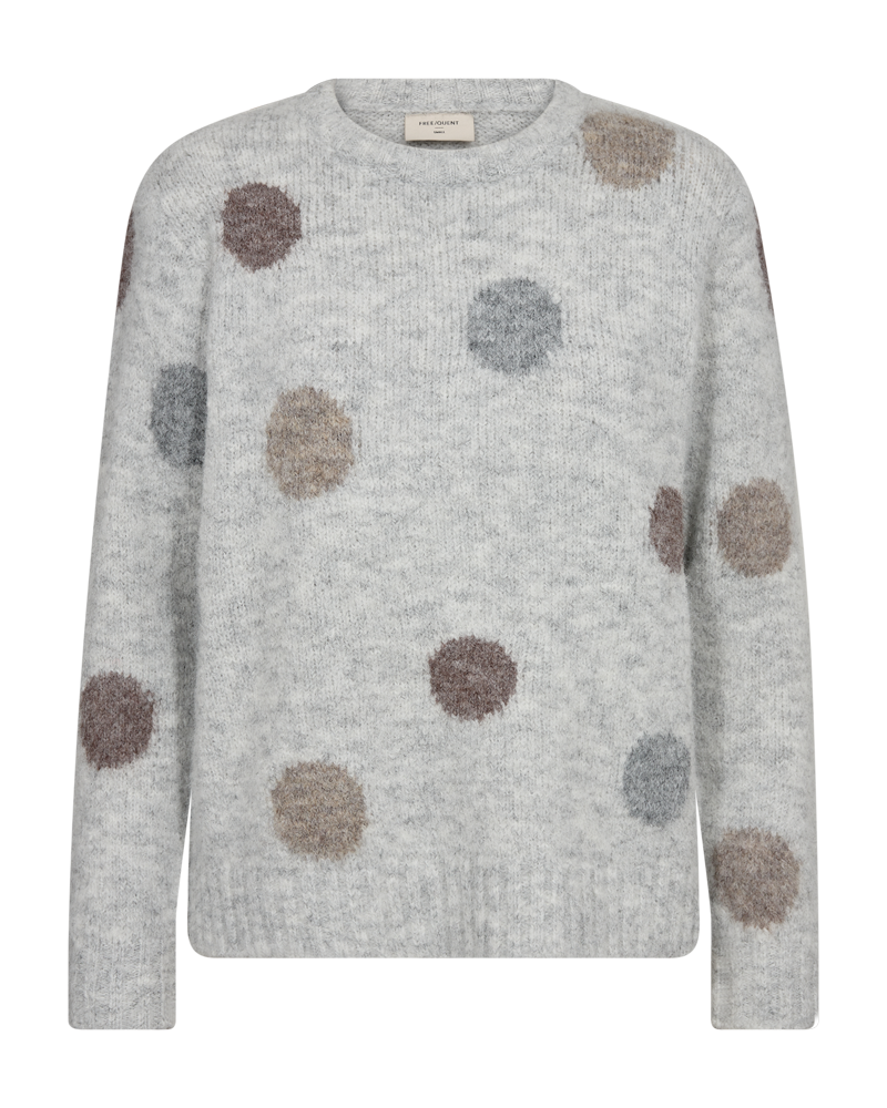 FQLOUISA - PULLOVER WITH DOTTED PATTERN - GREY AND BROWN