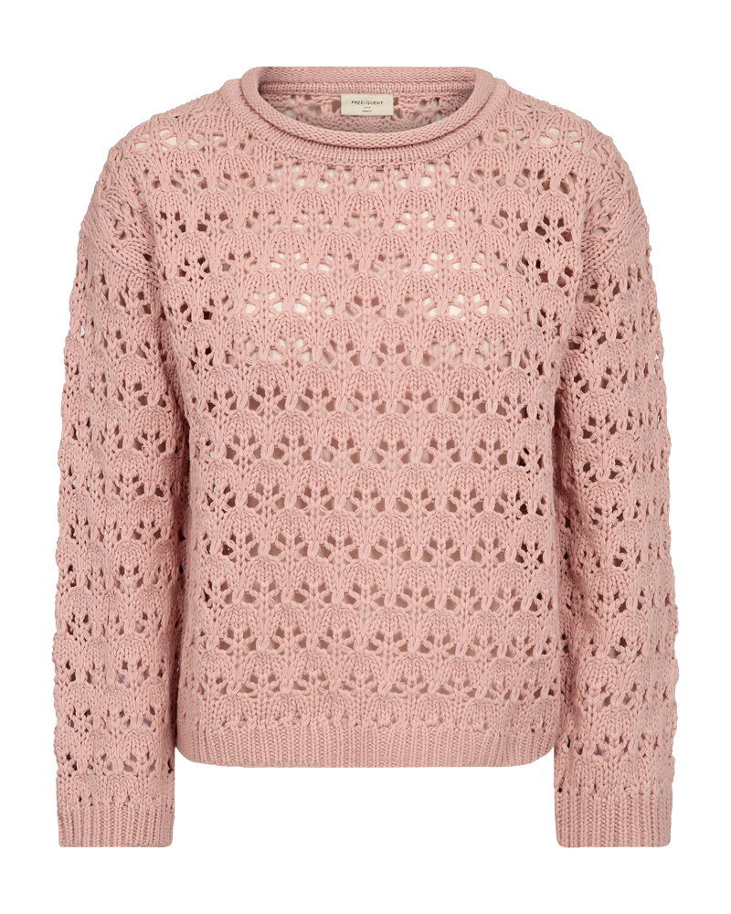 FQCOTLA - PULLOVER WITH HOLE-PATTERN - ROSE