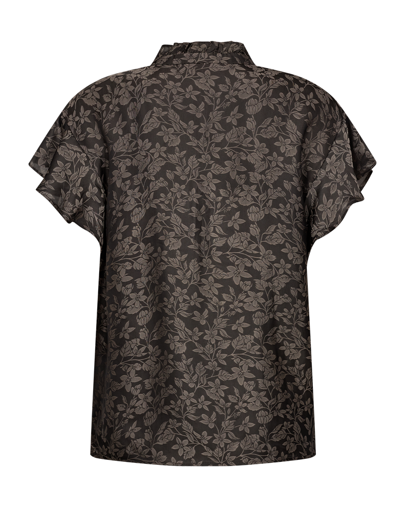 FQNONO - BLOUSE WITH PRINT - BLACK AND BROWN