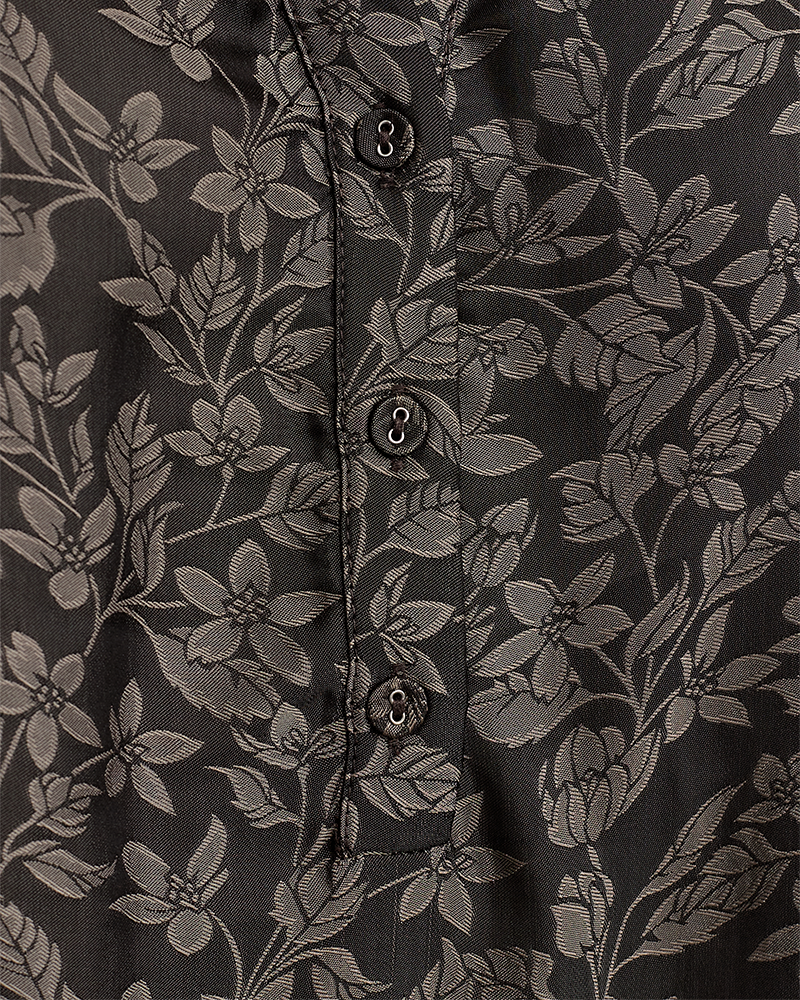 FQNONO - BLOUSE WITH PRINT - BLACK AND BROWN