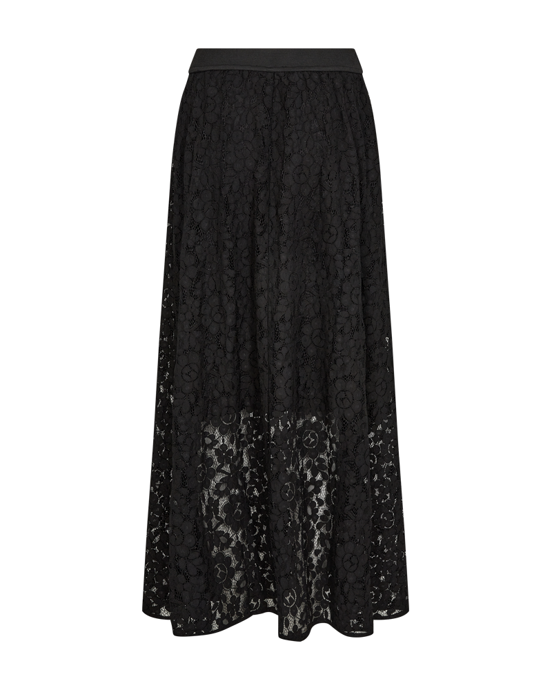FQVIALIPA - SKIRT WITH HOLE-PATTERN - BLACK
