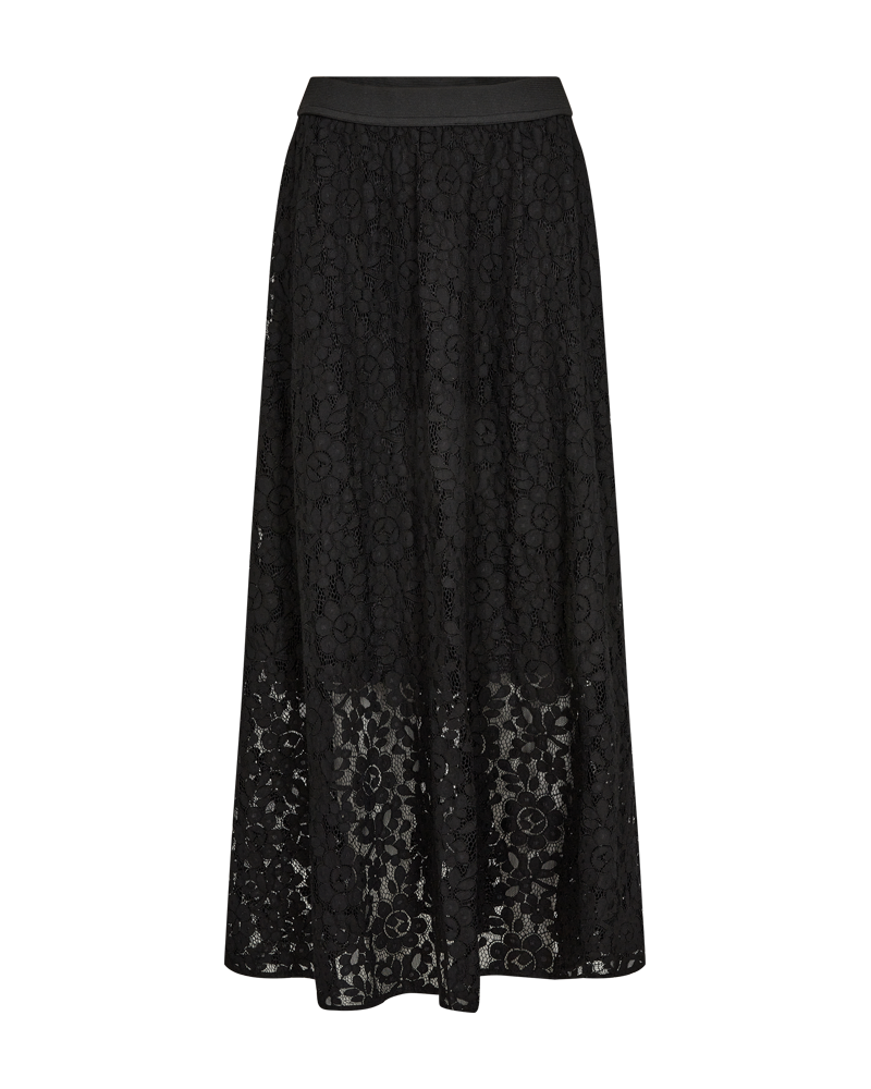FQVIALIPA - SKIRT WITH HOLE-PATTERN - BLACK