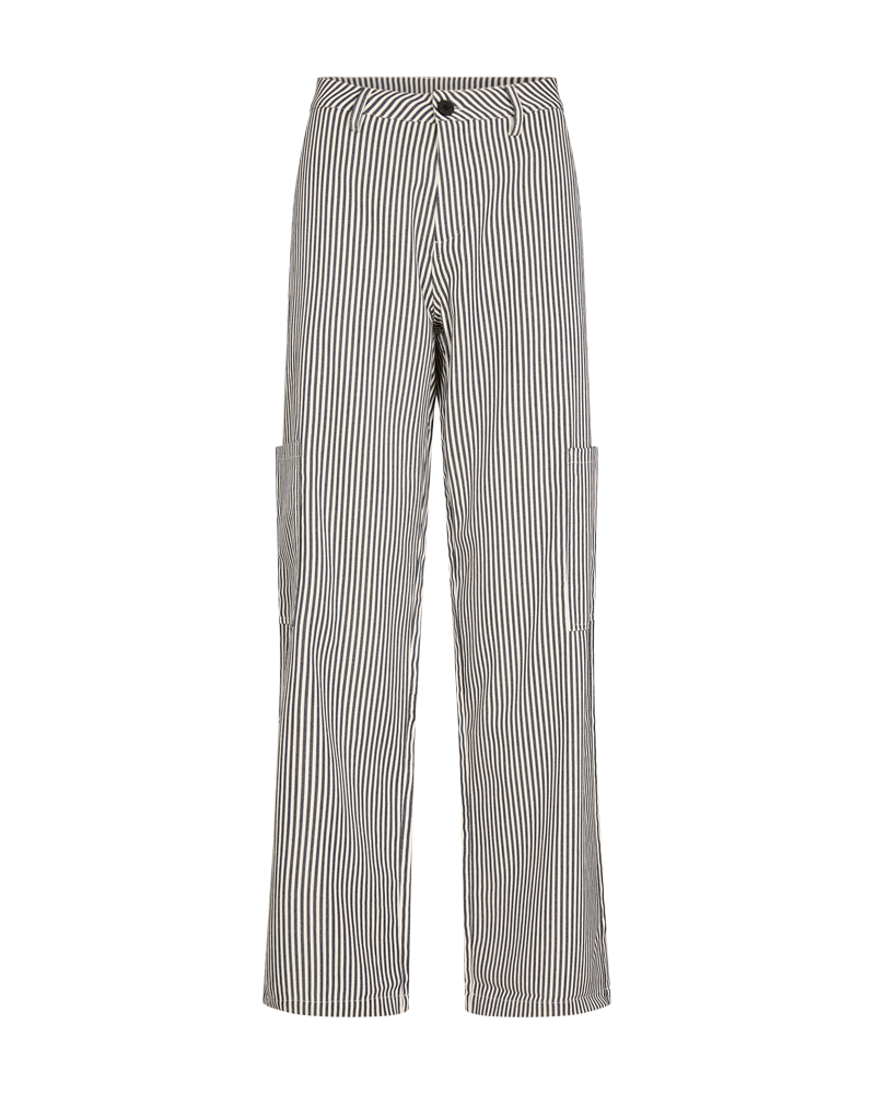 FQMELLA - STRIPED PANTS - BLUE AND WHITE