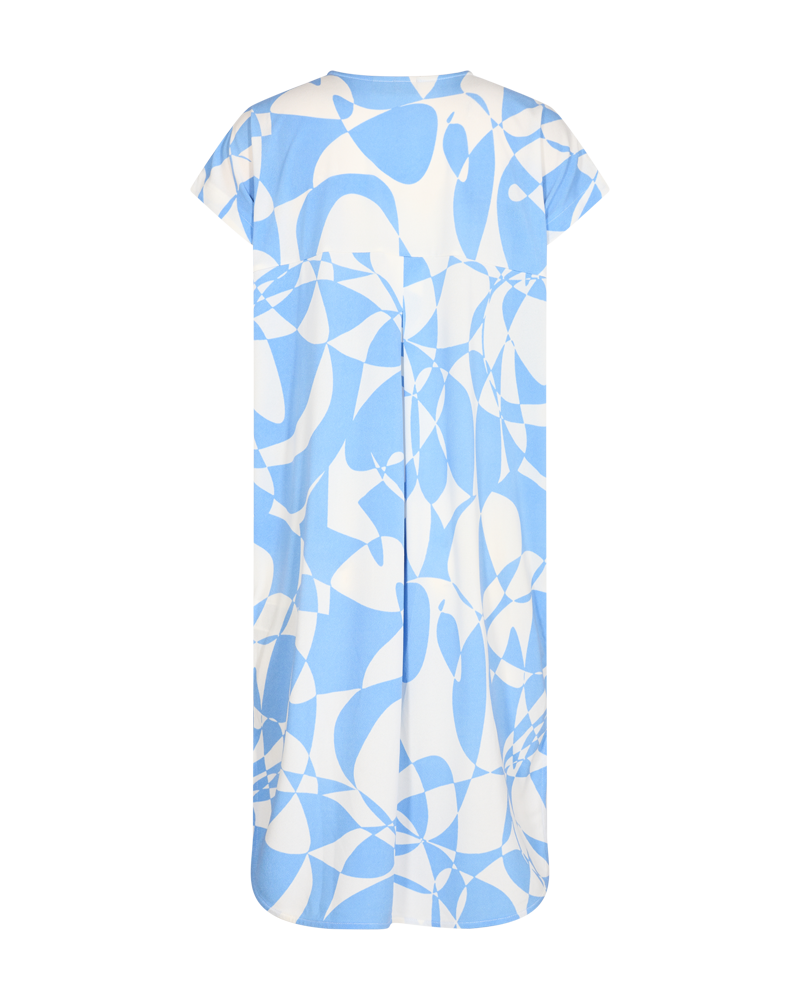 FQFLOI - DRESS WITH PRINT - BLUE AND WHITE