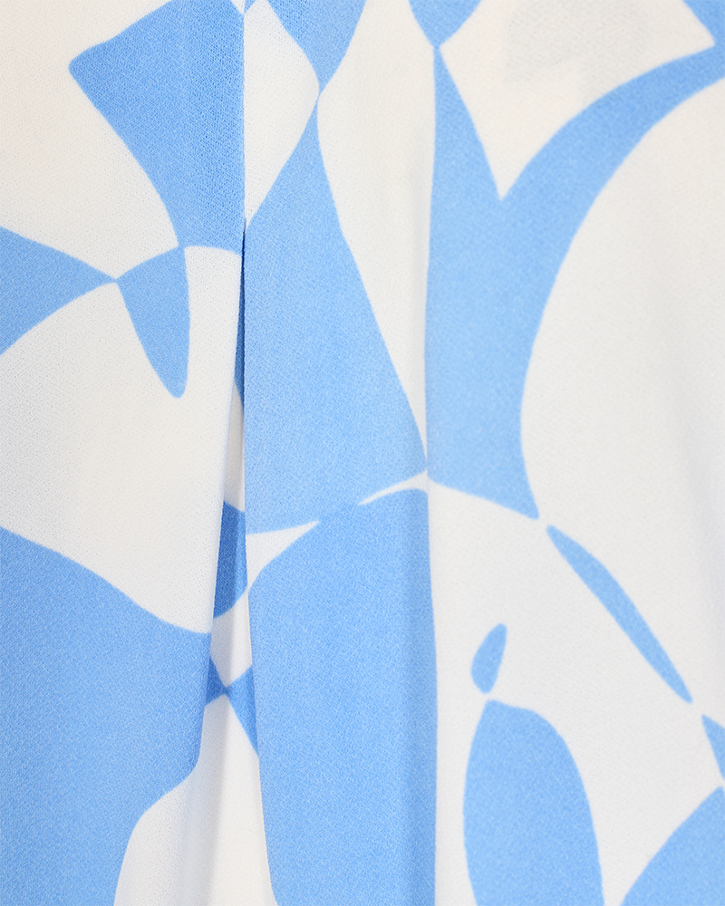 FQFLOI - DRESS WITH PRINT - BLUE AND WHITE