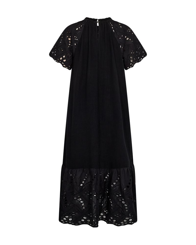 FQLARA - DRESS IN LINEN BLEND - BLACK