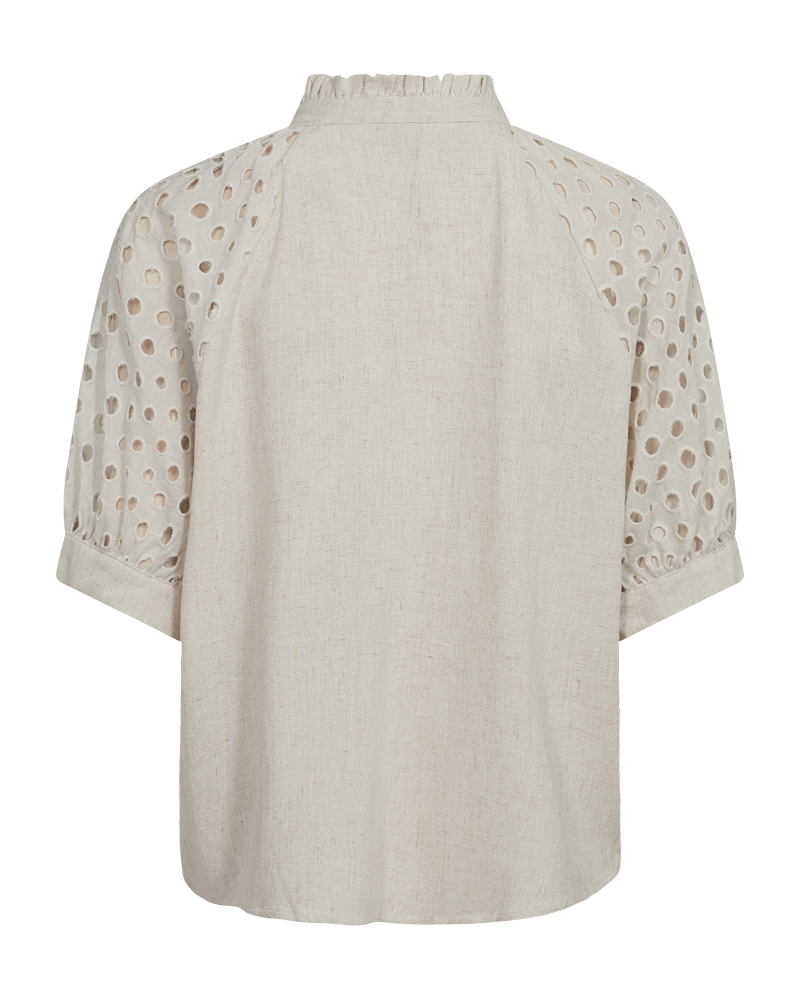 FQLARA - BLOUSE IN LINEN BLEND - BEIGE