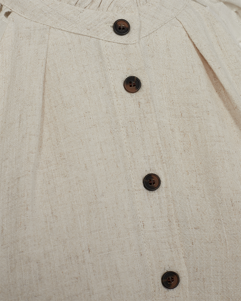 FQLARA - BLOUSE IN LINEN BLEND - BEIGE
