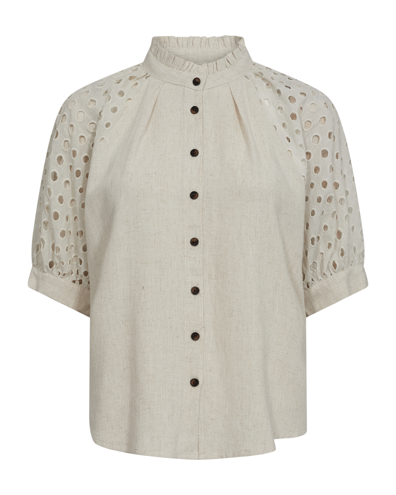 FQLARA - BLOUSE IN LINEN BLEND - BEIGE