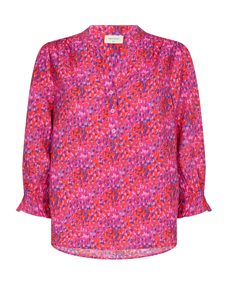 FQCAREY - BLOUSE WITH PATTERN - RED AND ROSE