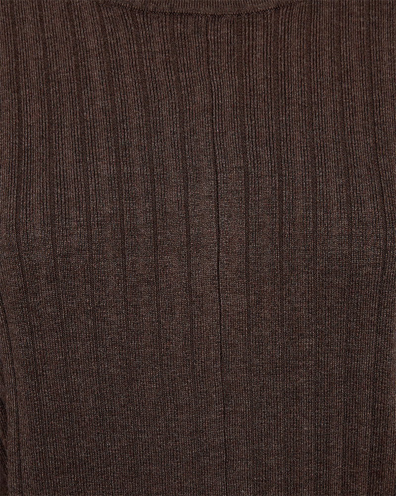 FQFOBY - RIBBED PULLOVER - BROWN