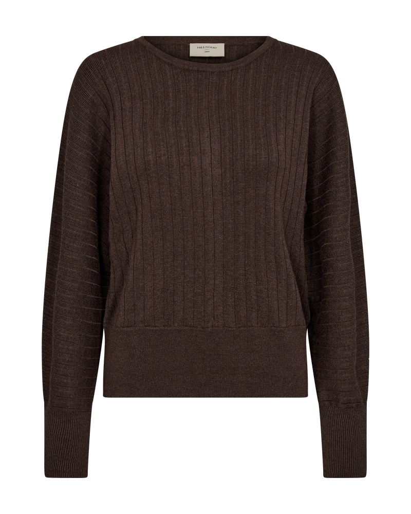 FQFOBY - RIBBED PULLOVER - BROWN