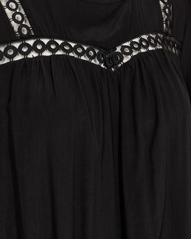 FQSWEETLY - DRESS WITH HOLE-PATTERN - BLACK