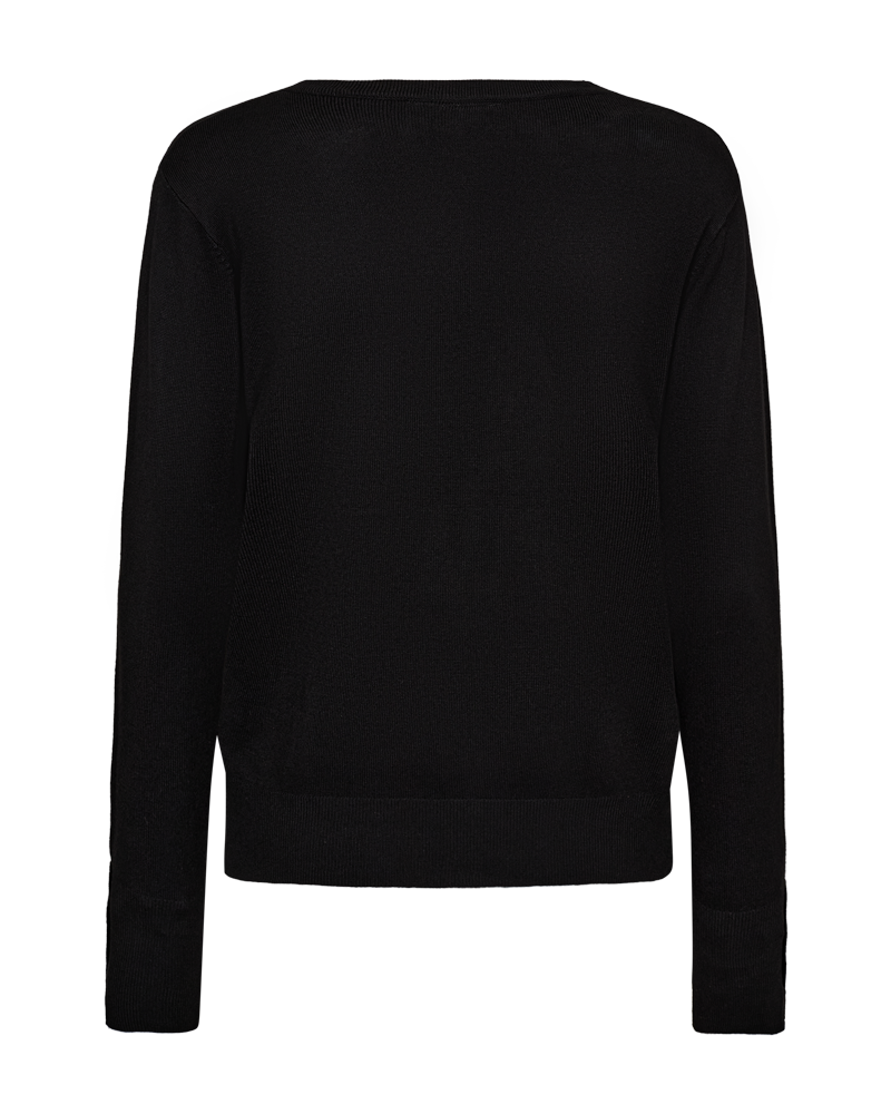 FQKATIE - CARDIGAN WITH V-NECK - BLACK