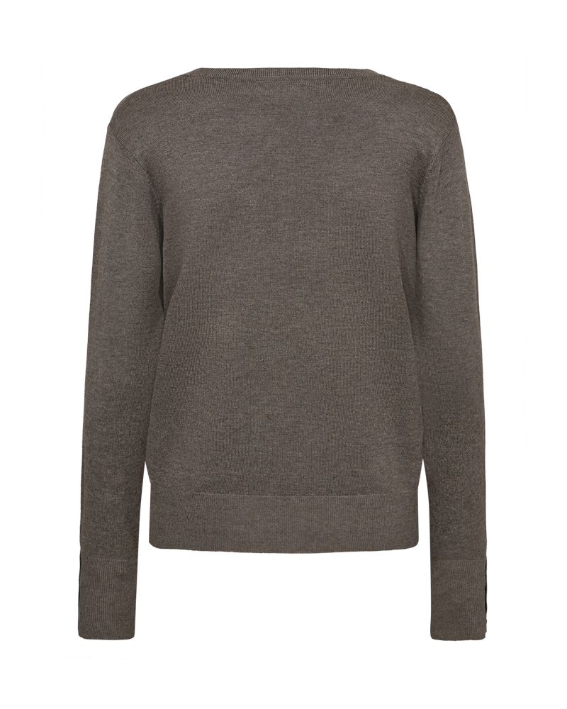FQKATIE - CARDIGAN WITH V-NECK - BROWN