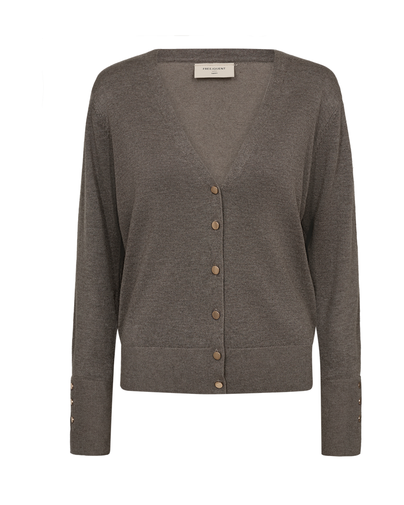 FQKATIE - CARDIGAN WITH V-NECK - BROWN