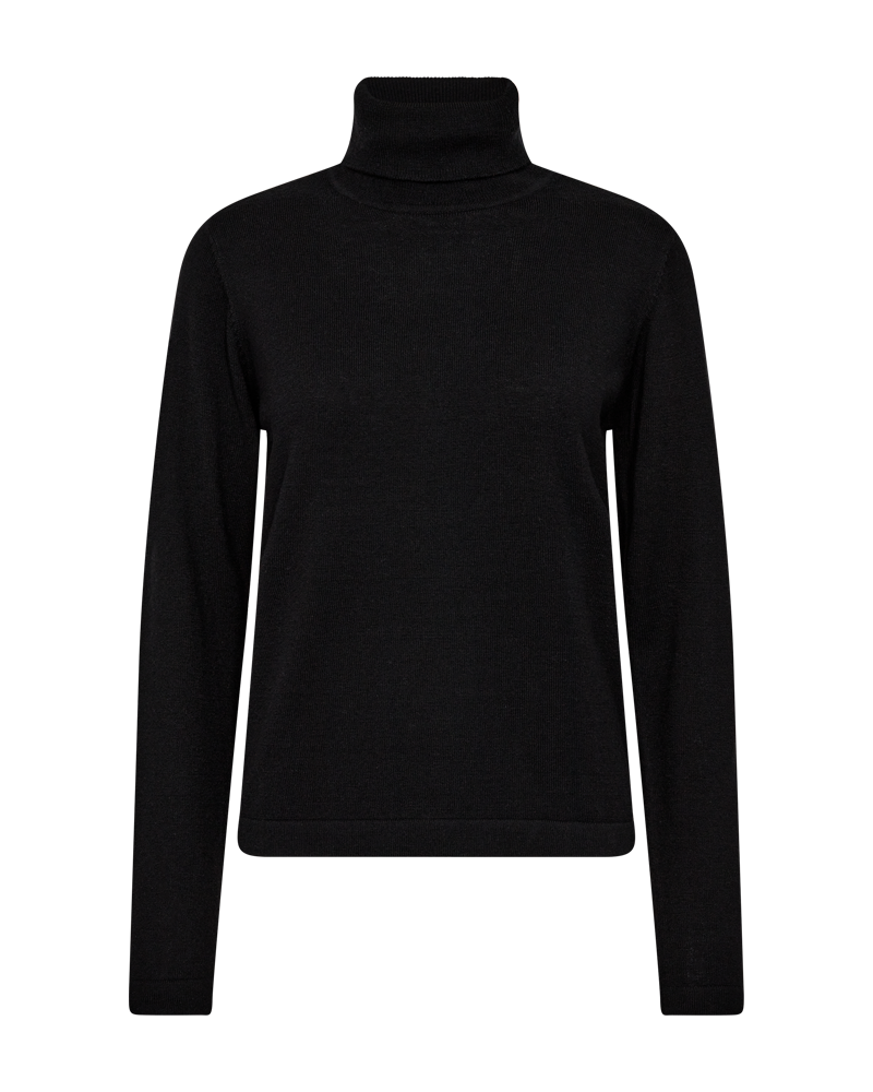 FQJADE - FINE-KNIT TURTLENECK IN WOOLBLEND - BLACK