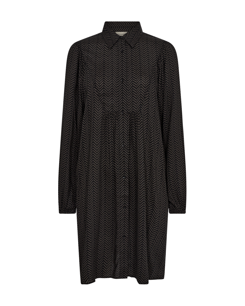 FQADNEY - DRESS WITH PATTERN - BLACK AND BROWN