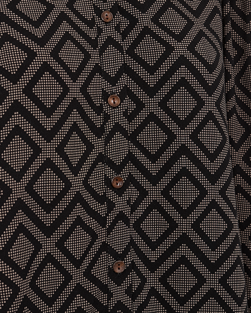 FQBLIE - SHIRT WITH PRINT - BLACK AND BROWN