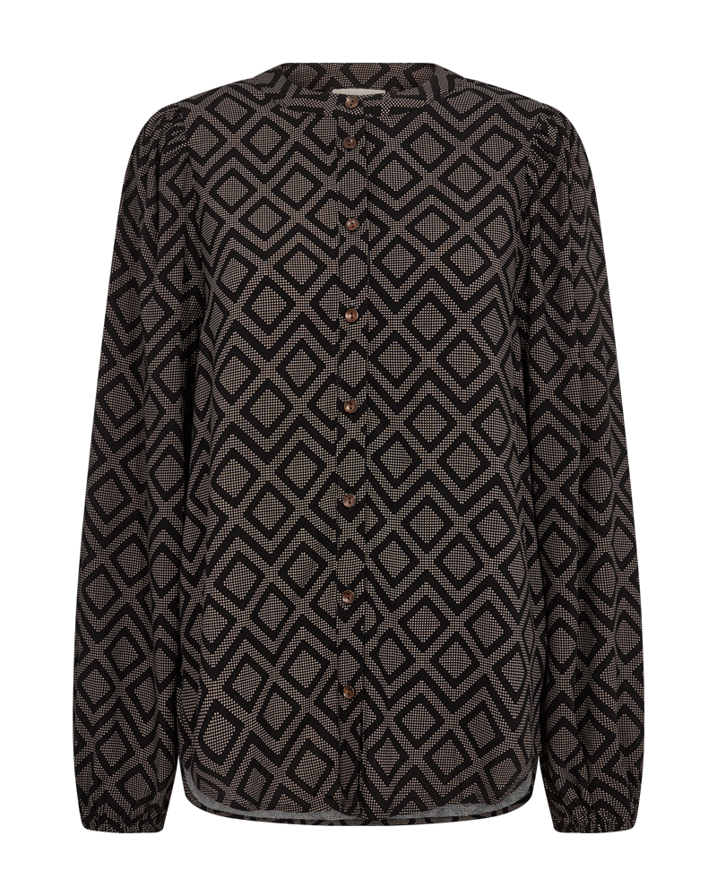 FQBLIE - SHIRT WITH PRINT - BLACK AND BROWN