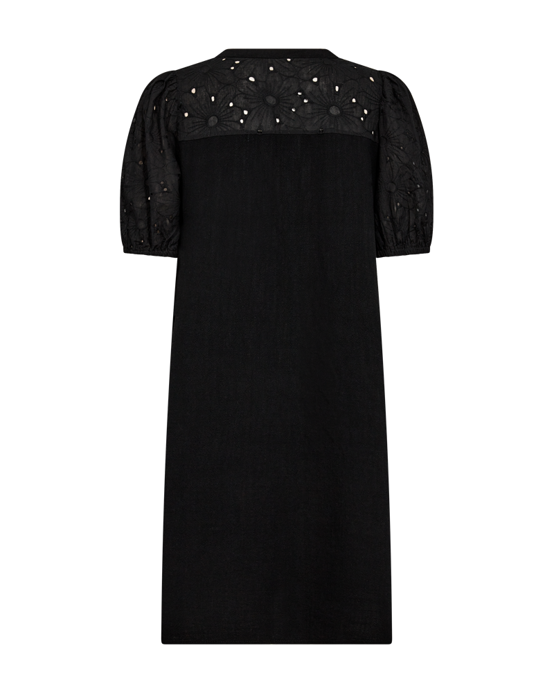 FQLARA - DRESS IN LINEN BLEND - BLACK