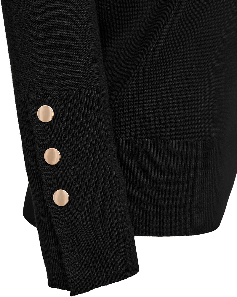 FQKATIE - FINE-KNIT PULLOVER - BLACK