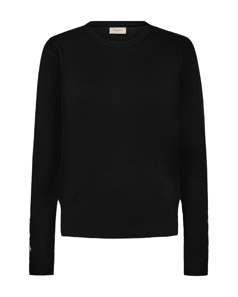 FQKATIE - FINE-KNIT PULLOVER - BLACK