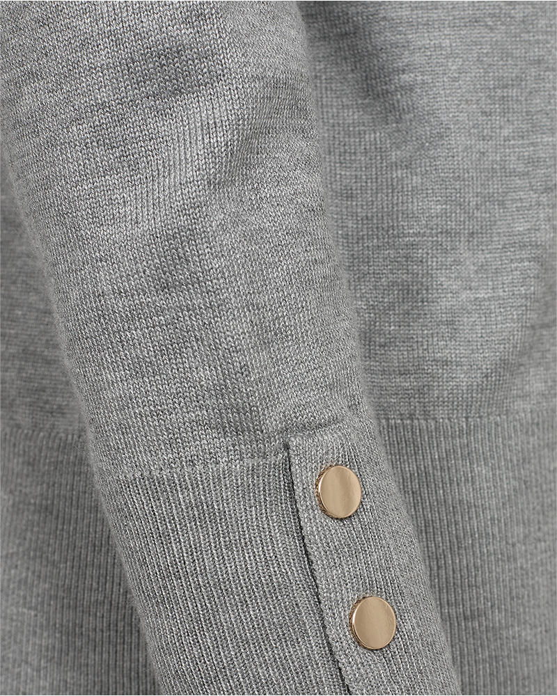 FQKATIE - FINE-KNIT PULLOVER - GREY