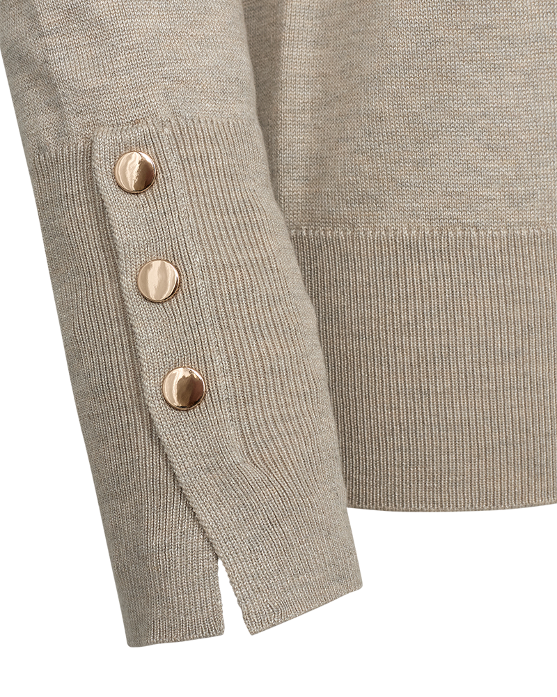 FQKATIE - FINE-KNIT PULLOVER - BEIGE