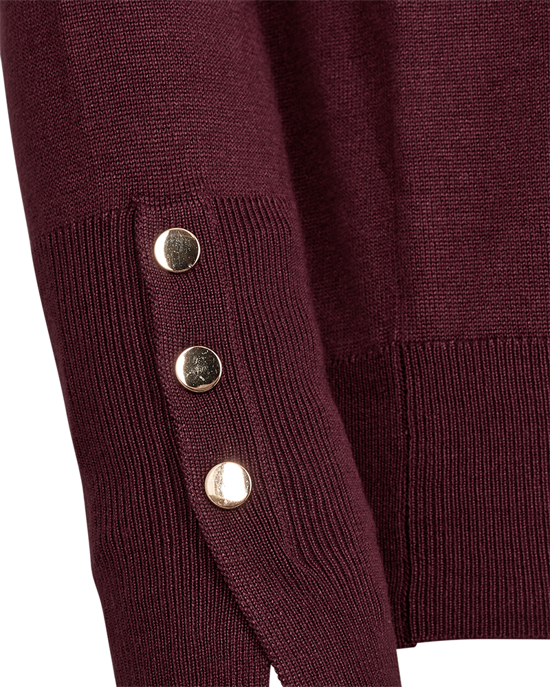 FQKATIE - FINE-KNITTED PULLOVER - BORDEAUX