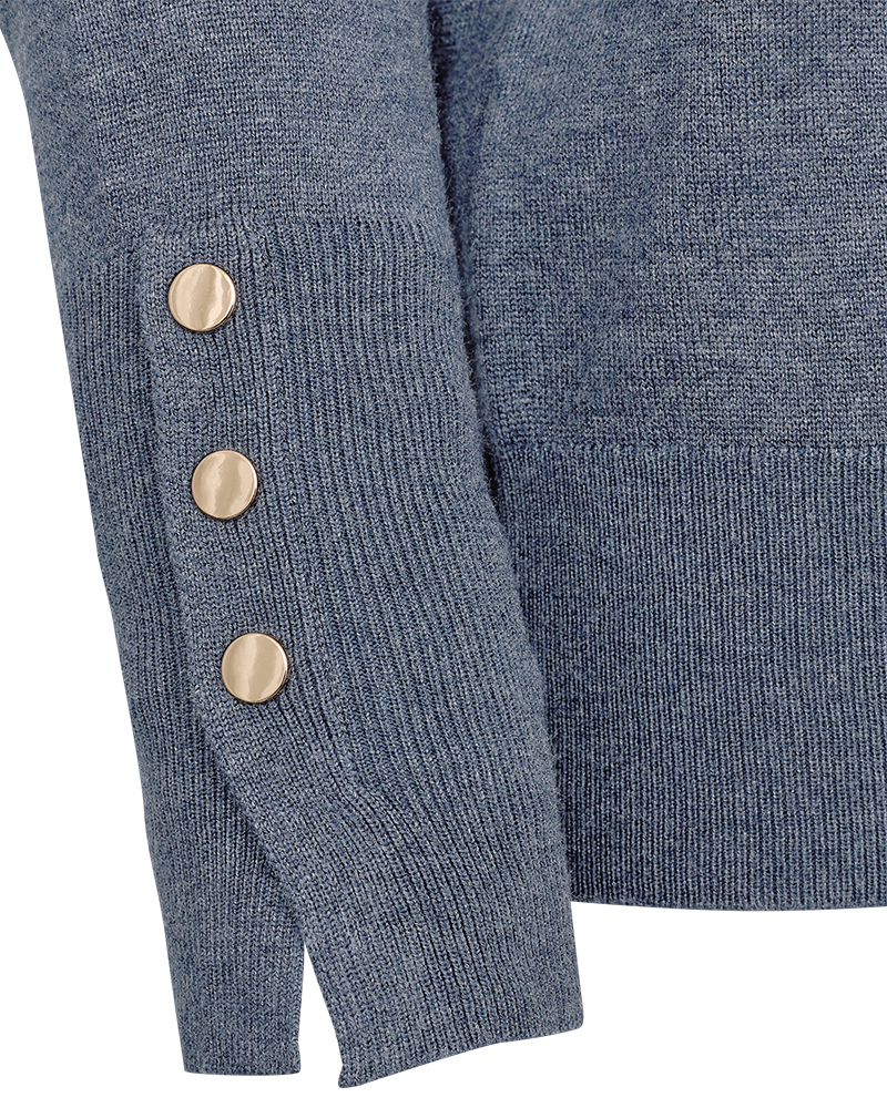 FQKATIE - FINE-KNIT PULLOVER - BLUE