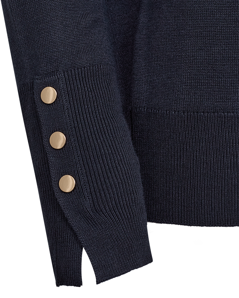 FQKATIE - FINE-KNIT PULLOVER - BLUE