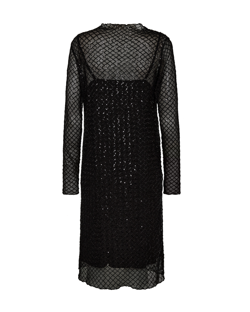 FQHERLIG - DRESS WITH SEQUINS - BLACK