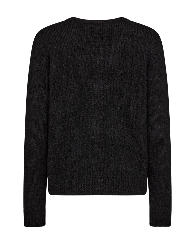 FQLOUISA - RIB KNIT CARDIGAN - BLACK