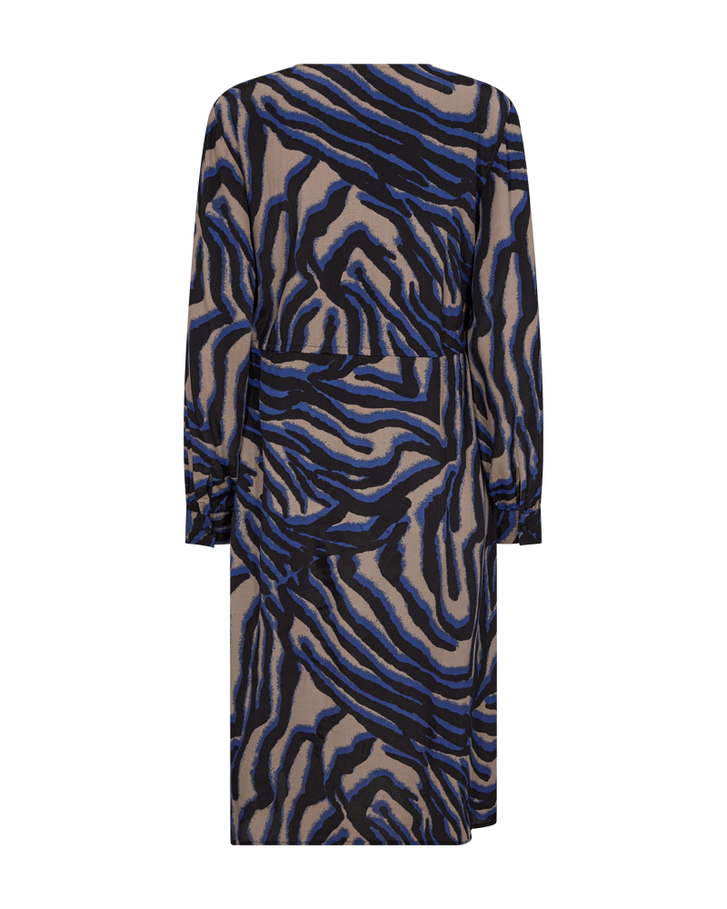 FQSEBREA - DRESS WITH PRINT - BEIGE AND BLUE