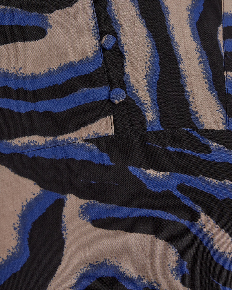 FQSEBREA - DRESS WITH PRINT - BEIGE AND BLUE