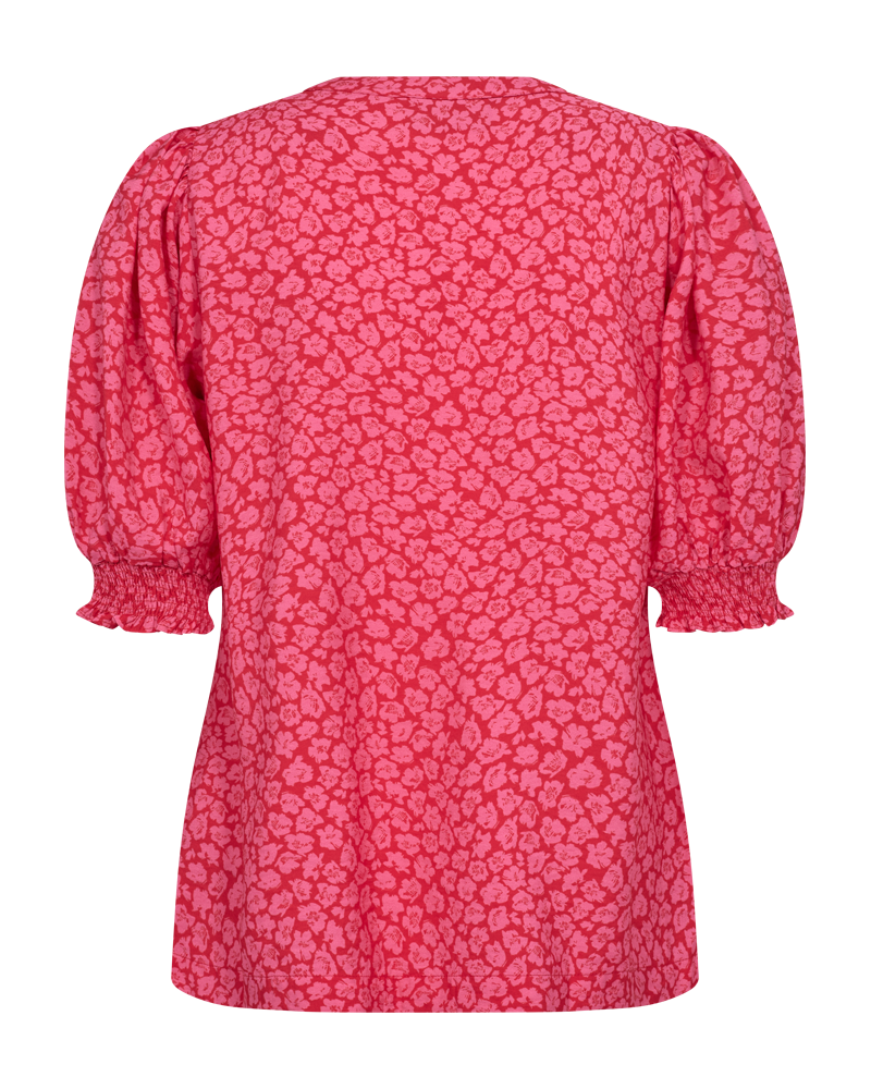 FQSAREY - SHIRT WITH FLORAL PRINT - RED AND ROSE