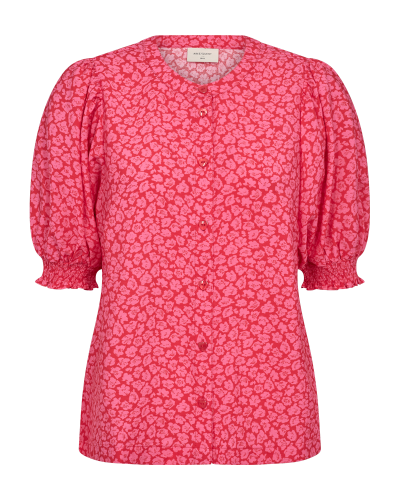 FQSAREY - SHIRT WITH FLORAL PRINT - RED AND ROSE