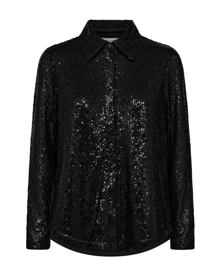 FQBASAL - SHIRT WITH SEQUINS - BLACK