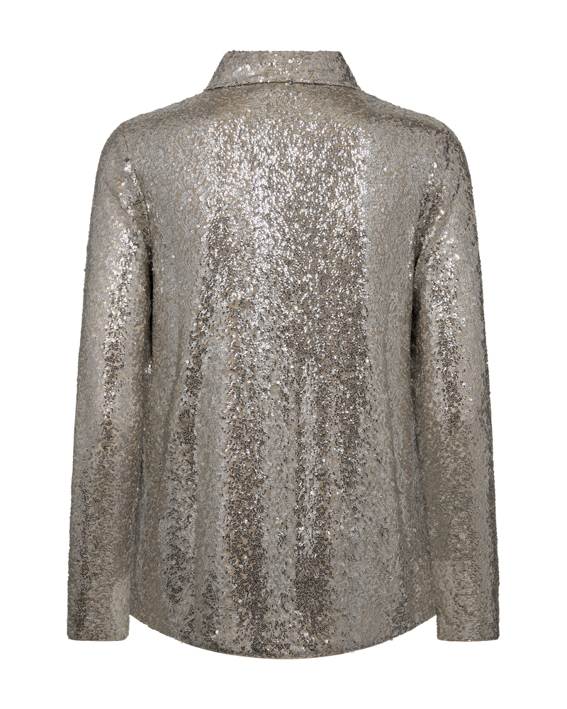 FQBASAL - SHIRT WITH SEQUINS - BEIGE AND GREY