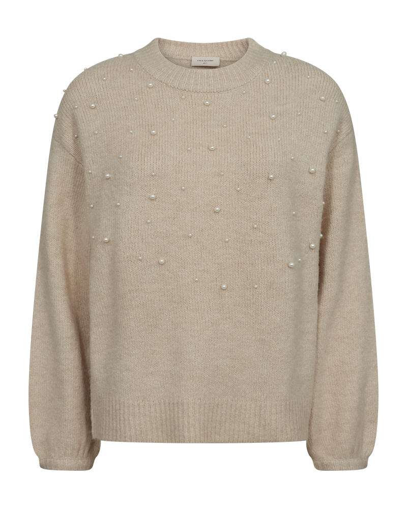 FQPEARL - PULLOVER WITH PEARLS - BEIGE