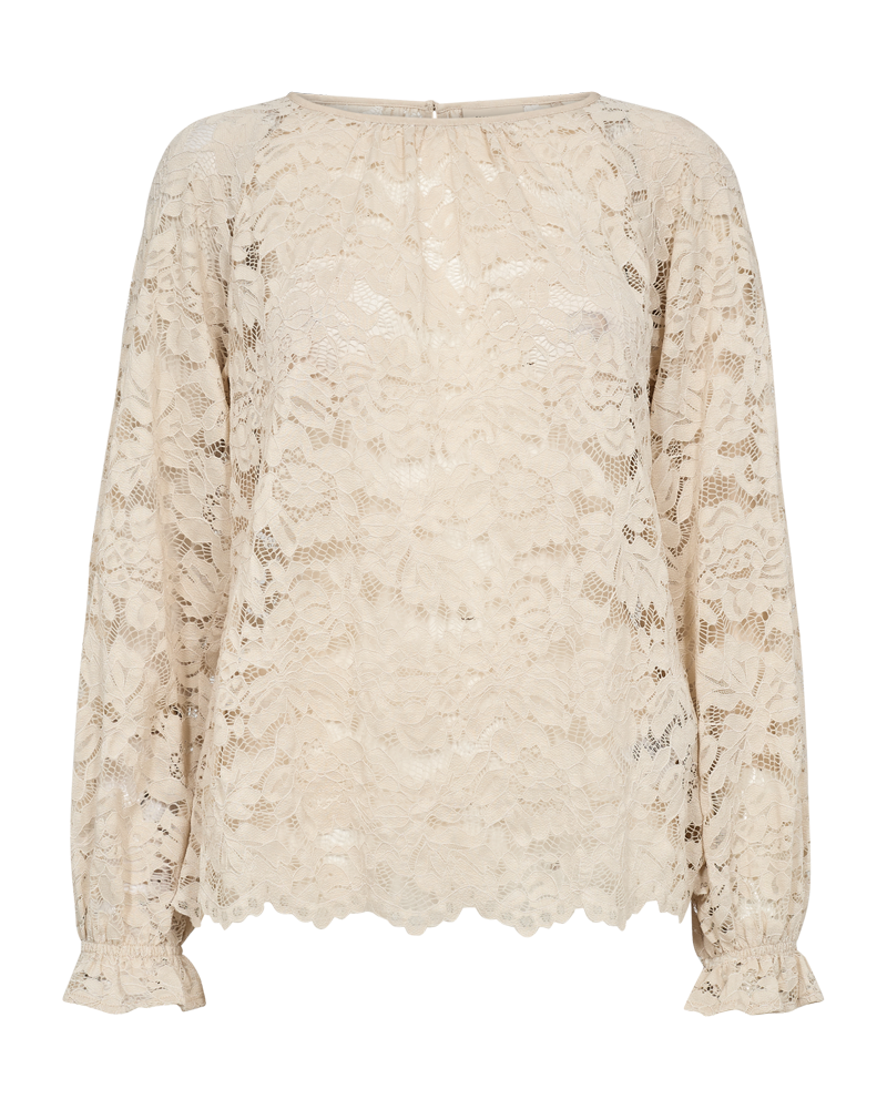 FQCARLA - BLOUSE WITH LACES - BEIGE