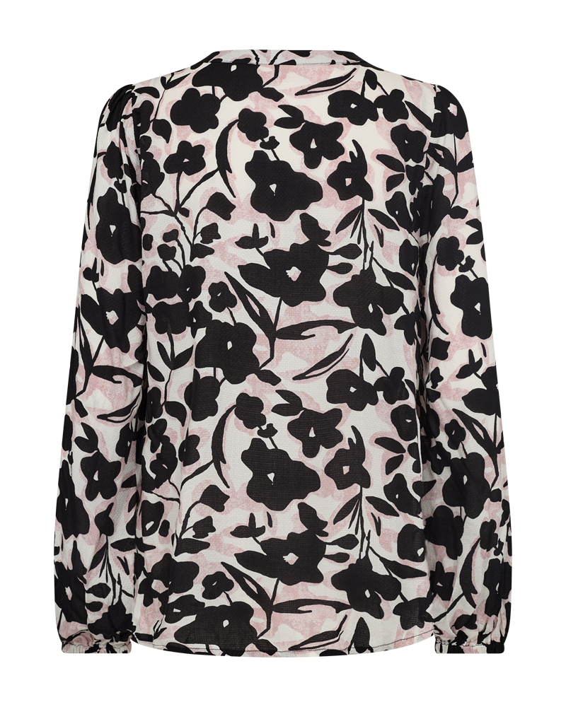 FQADNEY - BLOUSE WITH FLORAL PRINT - WHITE AND ROSE