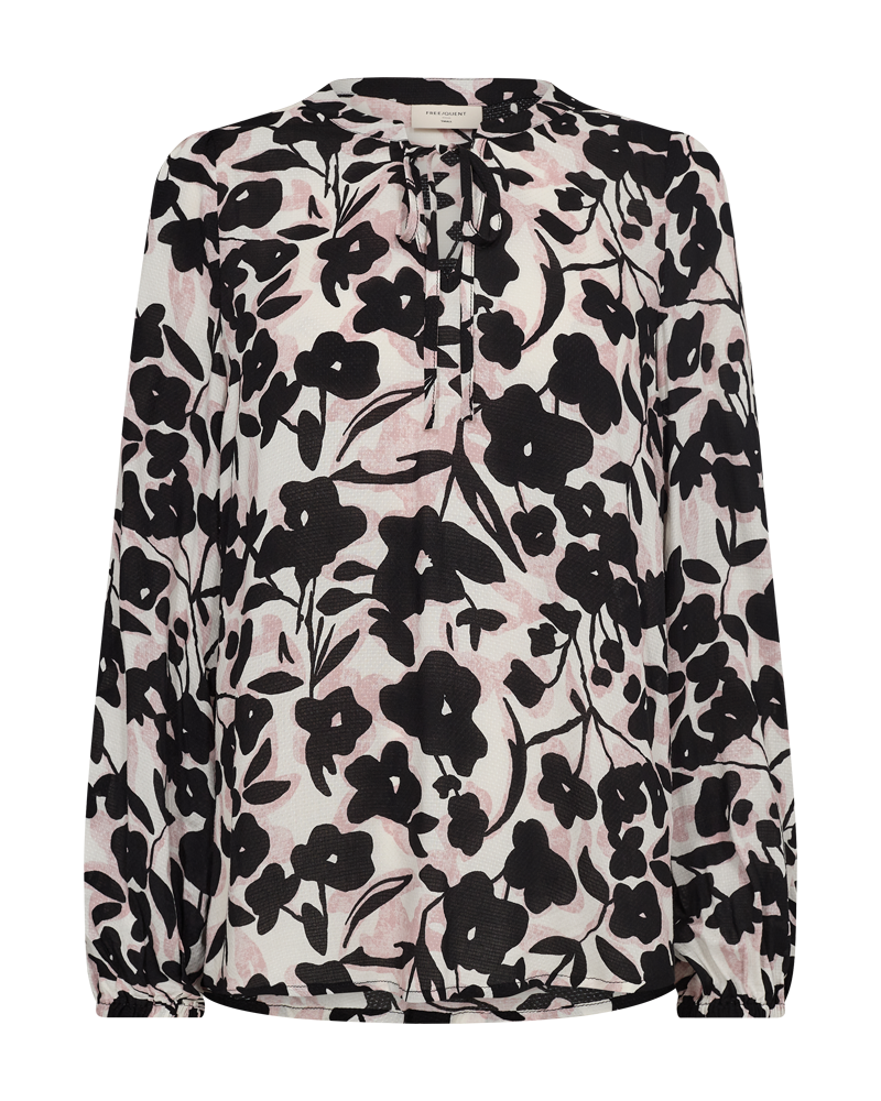 FQADNEY - BLOUSE WITH FLORAL PRINT - WHITE AND ROSE