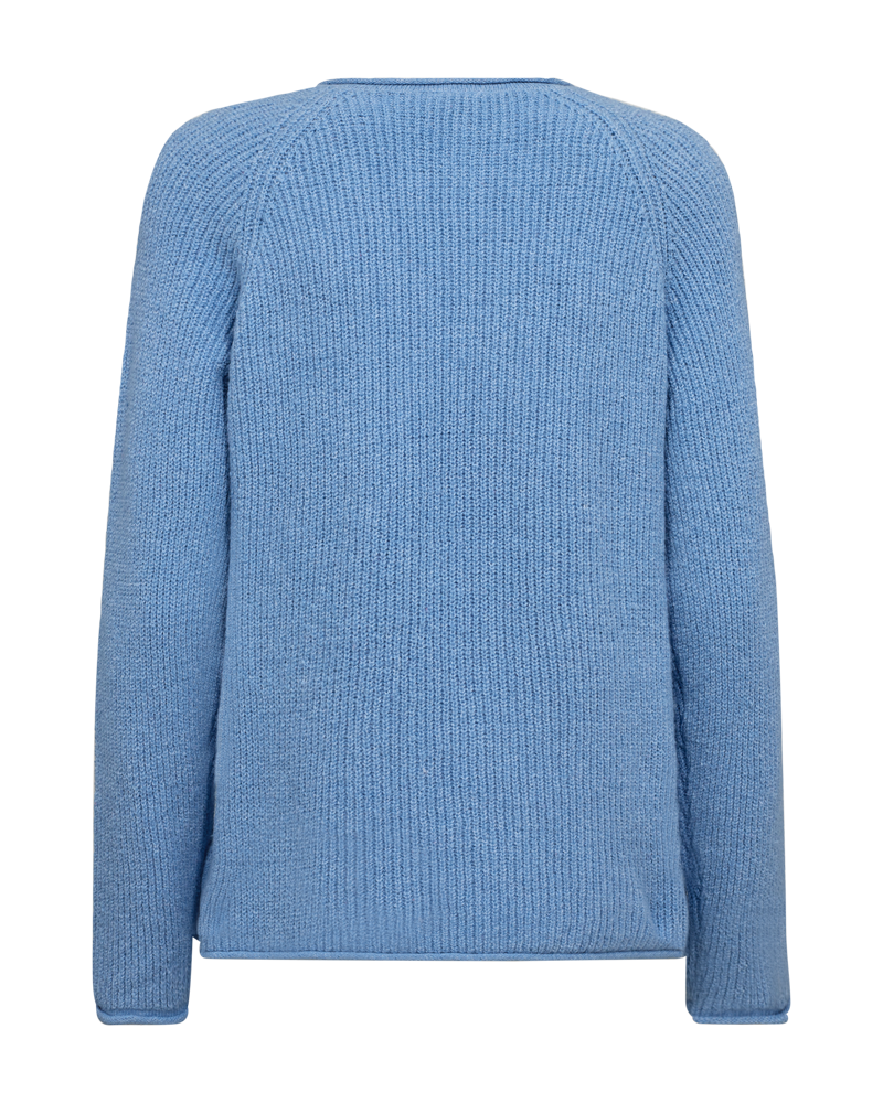 FQRING - KNITTED PULLOVER WITH V-NECK - BLUE