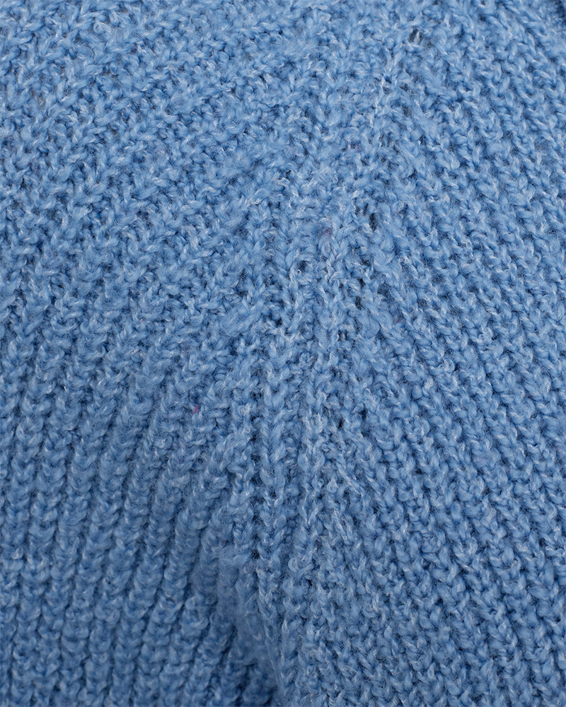 FQRING - KNITTED PULLOVER WITH V-NECK - BLUE