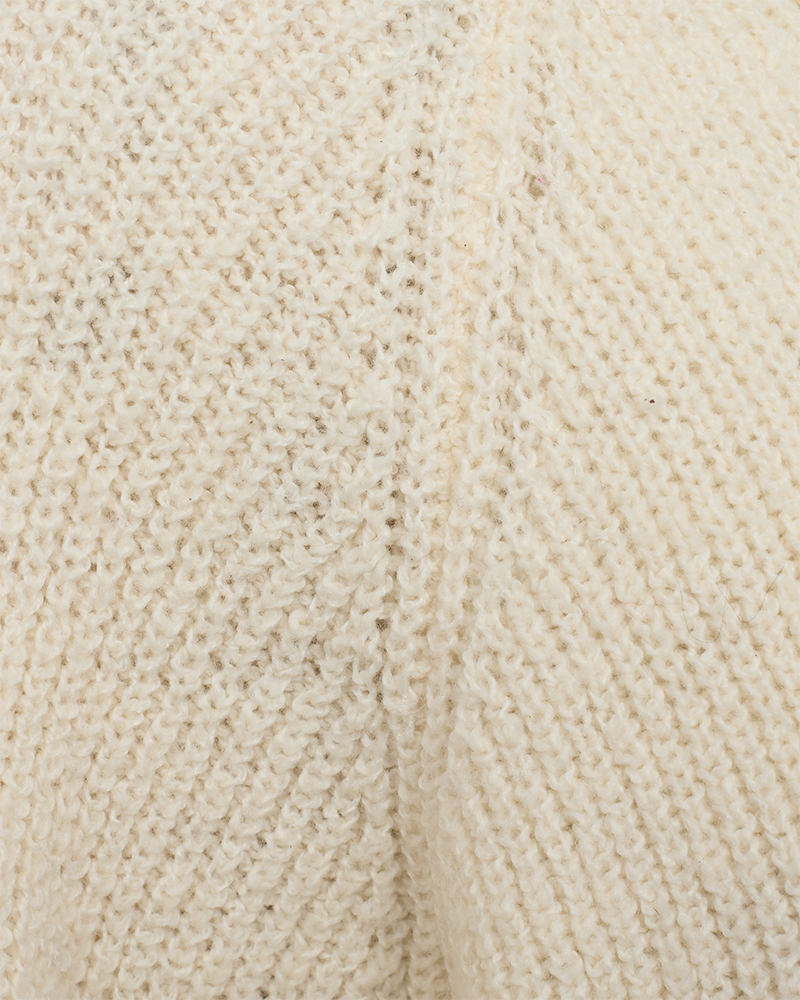 FQRING - KNITTED PULLOVER WITH V-NECK - WHITE