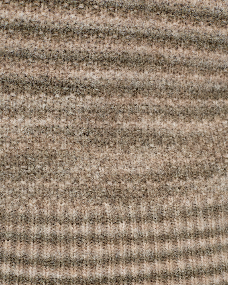 FQPULZY - KNIT PULLOVER WITH STRIPES - GREEN AND BEIGE